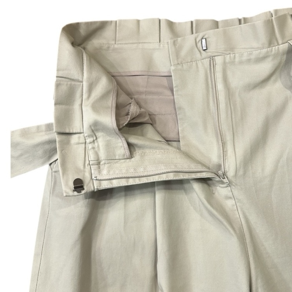 Halogen Paperbag Belted Wide Leg Cropped Pants Beige Women’s Size 8 - Picture 13 of 14